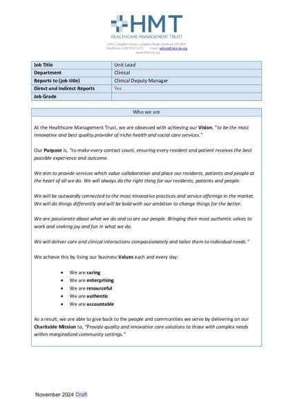 Healthcare Management Trust Healthcare Management Trust